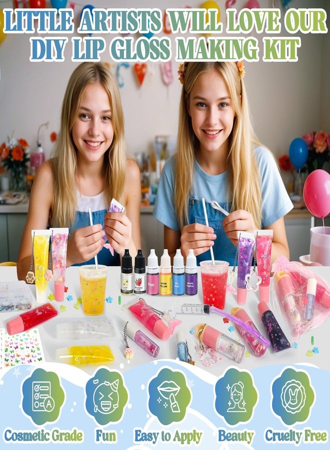 Jcoos Make Your Own Lip Gloss Kit, JCOOS Lip Gloss Making Kit, 94PCS Fun Keychain DIY Lipgloss Sets for Girls, Flavored Moisturizing Glitter Lip Kit, Kids Lip Gloss, Tween Girls Trendy Stuff Christmas Gifts - Image 3